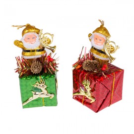 Набор ёлочных игрушек Санта Клаус с подарками 6 шт 10 см