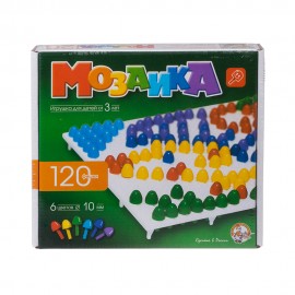 Мозаика настольная 6 цветов 120 фишек d 10мм