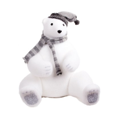 Новогоднее украшение Медведь с шарфом и шапкой 48 см