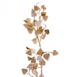 Новогоднее украшение Гирлянда Листья белые  160 см