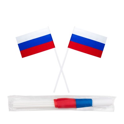 Флаг России на палочке 25х40 см