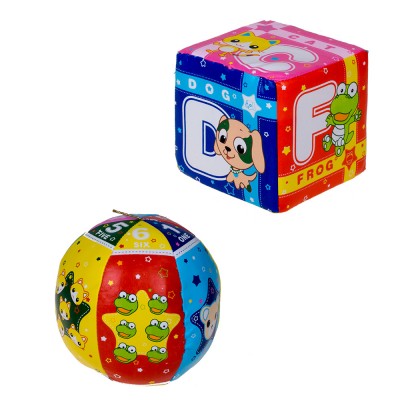 Набор кубик и мячик мягконабивные в сетке