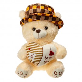 Медведь в шляпе с сердцем 40 см