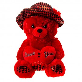 Медведь в шляпе с сердцем 30 см