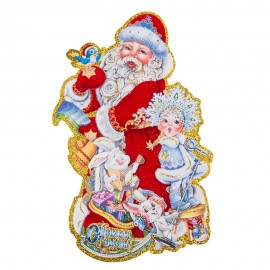 Панно Дед Мороз и Снегурочка 49 см