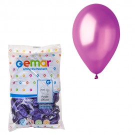 Воздушные шарики, пурпурный металлик , размер 10, 100 штук