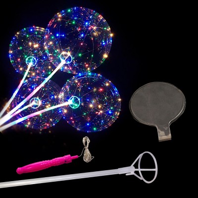 Воздушный шар со светодиодами и ручкой 100 см 36-40 ламп 20 см