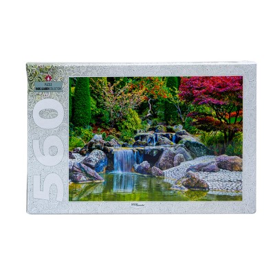 Пазл 560 деталей "Каскадный водопад в японском саду"