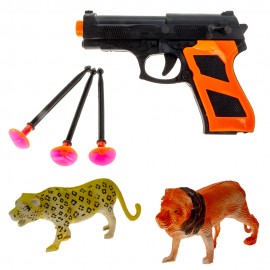 Пистолет с пулями на присосках+2 животных