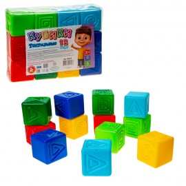 Тактильные кубики 12 штук в пакете