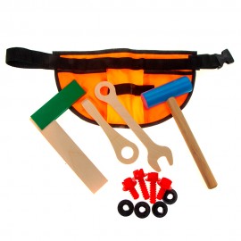 Набор деревянных инструментов на пояс для мальчиков «От молотка до гайки»