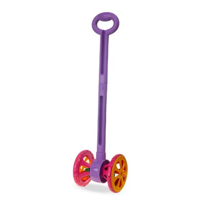 Каталка "Веселые колёсики" с шариками (фиолетово-розовая)