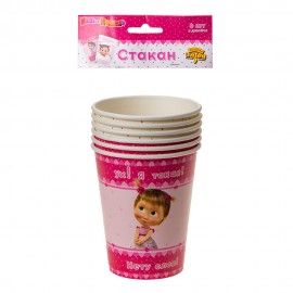 Стакан бум Маша Сердца 250мл 6шт
