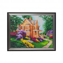 Алмазная мозаика Дом с садом 40х50 см