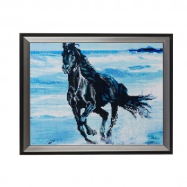 Алмазная мозаика Чёрный конь 40х50 см