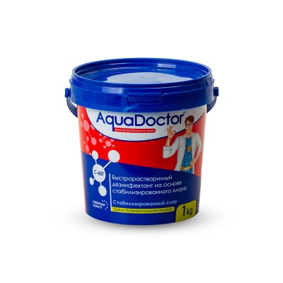 Дезинфектант для бассейна Аквадоктор C-60T хлор-шок в таблетках 1кг