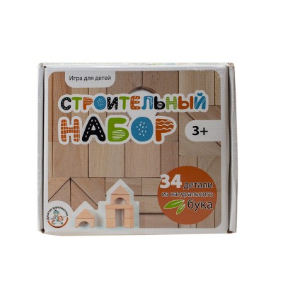 Конструктор деревянный "Строительный набор" 34эл