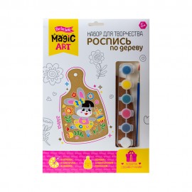 Роспись по дереву «Зайка» (разделочная доска с рисунком)