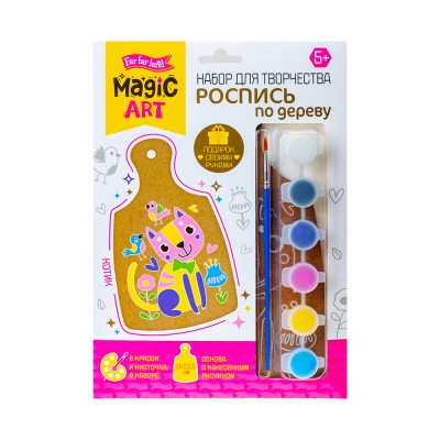 Роспись по дереву "Котик" (разделочкая доска,малый конверт)