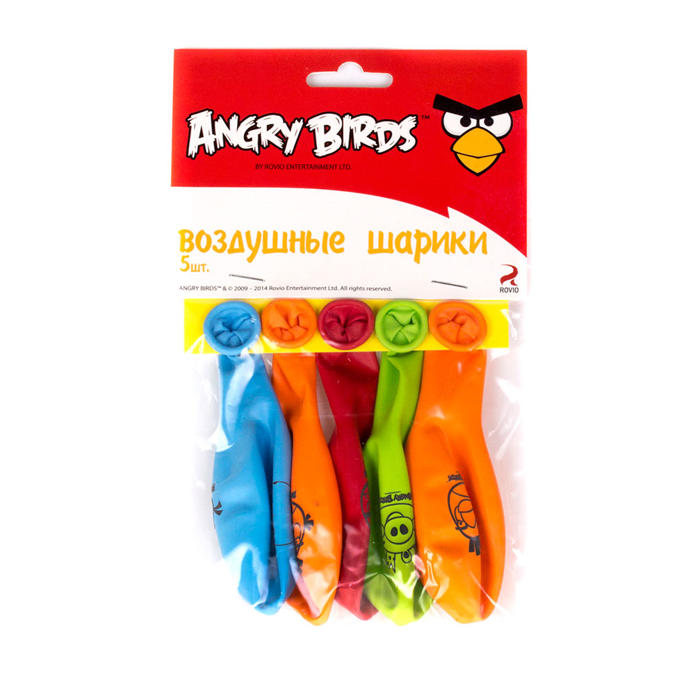 Набор шаров с рисунком Angry Birds 30 см 5 шт - купить в Пятигорске оптом и  в розницу с доставкой