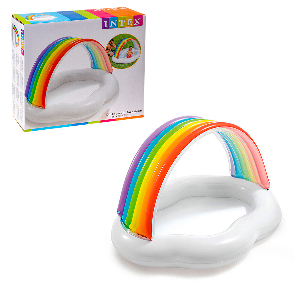 Надувной бассейн радуга. Бассейн надувной детский Intex Rainbow cloud Baby Pool 142x119x84 см. Kinder Lite 119х59х12. Бассейн Радуга 142х119х84 см. Бассейн Радуга 57156in Intex.